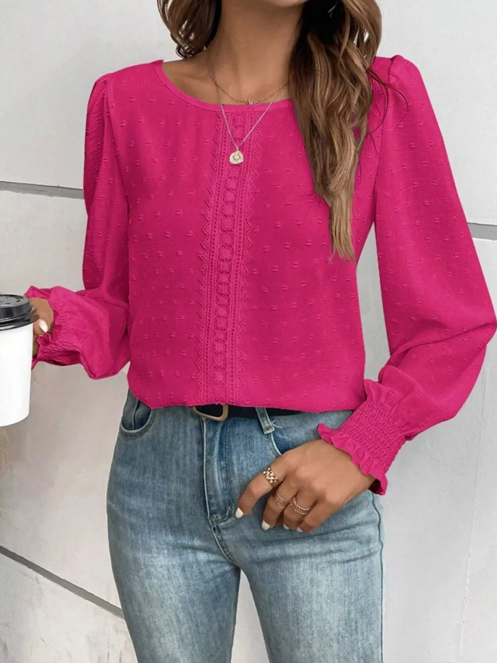 Swiss Dot Long Sleeve Blouse (13)