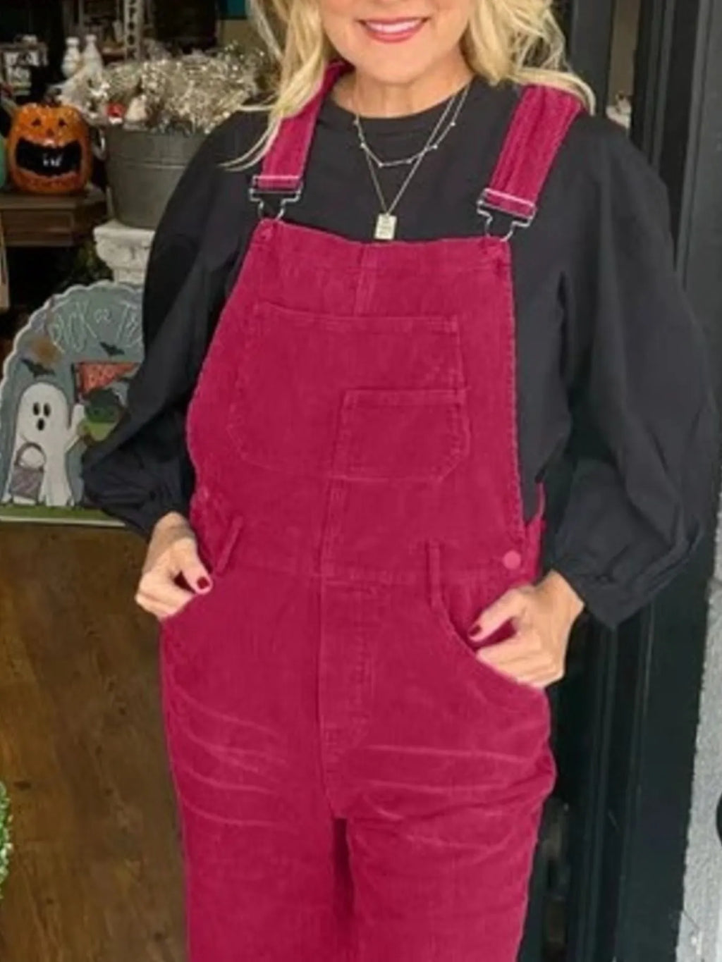 Distressed Wide Leg Corduroy Overalls (17)