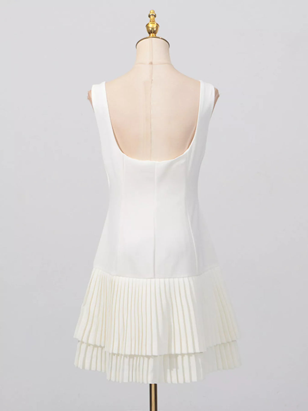 Square Neck Pleated Mini Dress (8)
