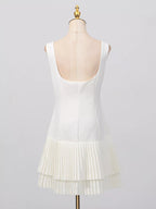 Square Neck Pleated Mini Dress (8)