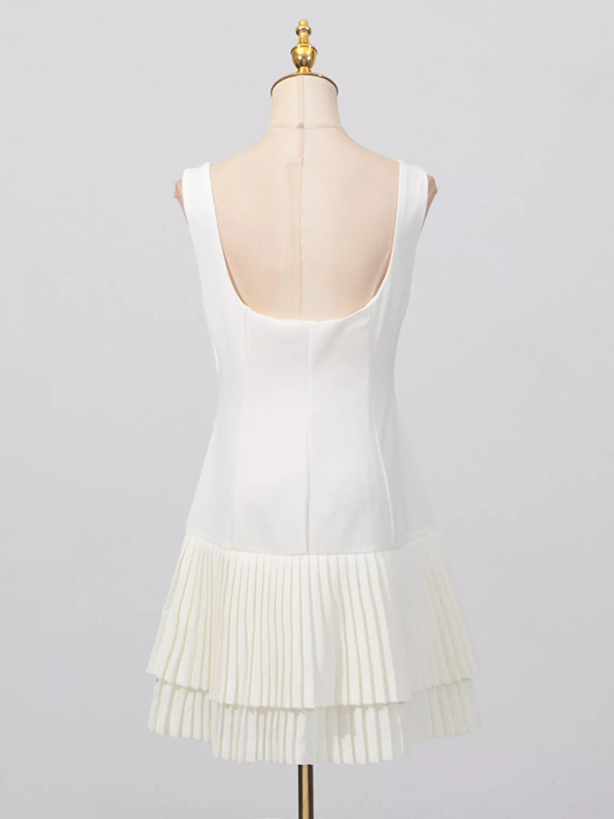 Square Neck Pleated Mini Dress (8)