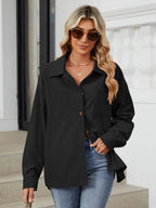 Button Up Dropped Shoulder Long Sleeve Outerwear (31)