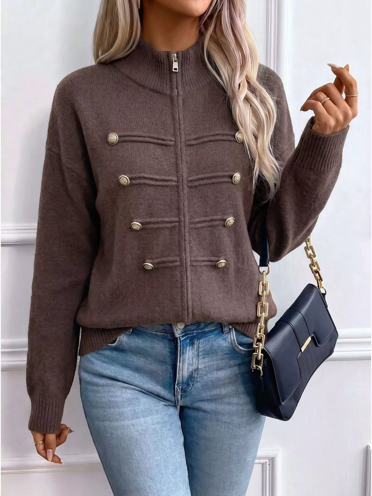 Zip-up Long Sleeve Cardigan (5)