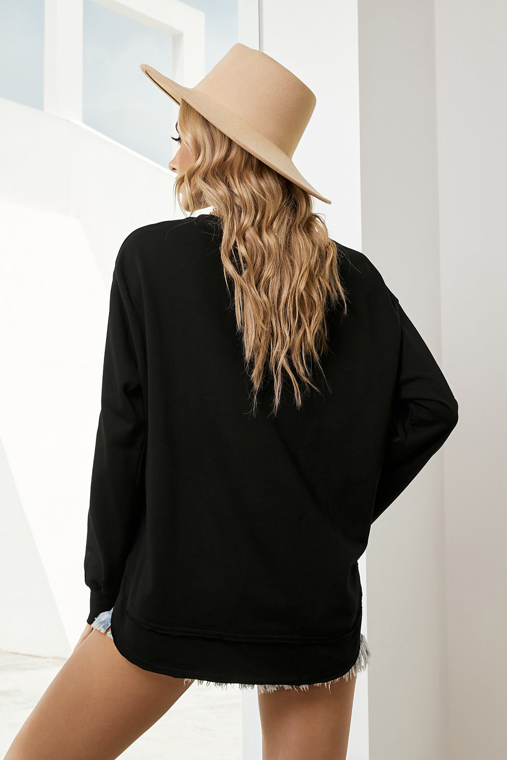 Side Slit Drop Shoulder Sweatshirt (2)