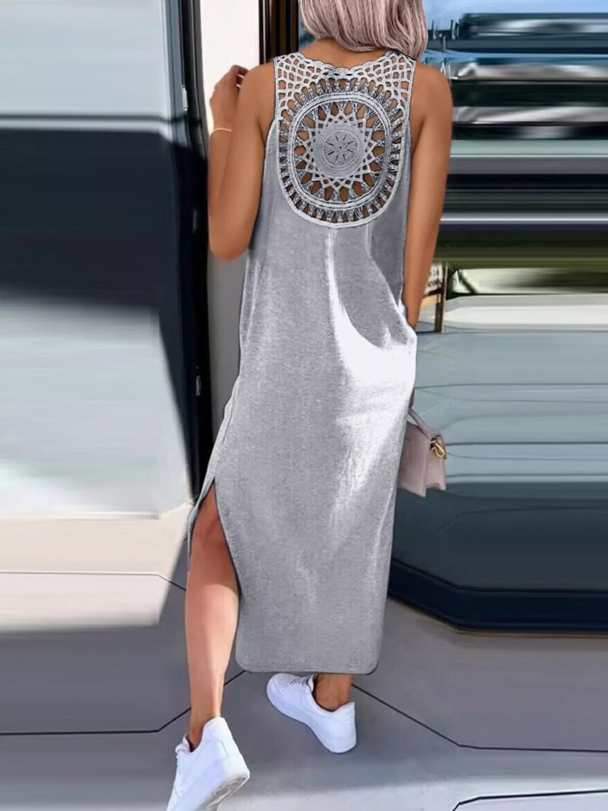 Side Slit Sleeveless Maxi Dress (4)