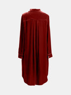 High-low Button Up Long Sleeve Knee Length Dress (12)