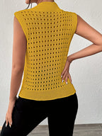 Hollow Out Round Neck Knit Tank (10)