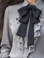 Ruffled Tie Front Long Sleeve Blouse (6)