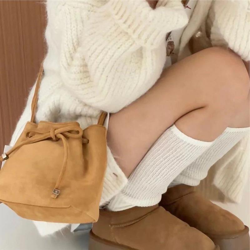 Brown Suede Shoulder Bag Simplicity Retro variant CJNS245470201AZ