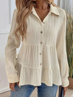 Striped Button-down Tiered Shirt (2)