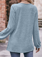 Round Neck Long Sleeve Casual T-shirt (4)