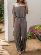 Off-shoulder Wide Leg Jumpsuit
