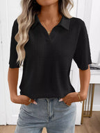Striped Knit Short Sleeve Top (13)