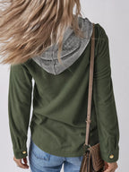 Hooded Corduroy Button-down Jacket (13)