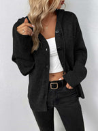 Button-down Long Sleeve Hooded Sweater (8)
