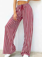 Striped Wide-leg Drawstring Pants (5)