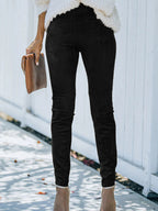 European American Simple Versatile Faux Fur Cropped Trousers photo 3