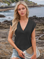 Ribbed Hem V-neck Sweater Vest (8)