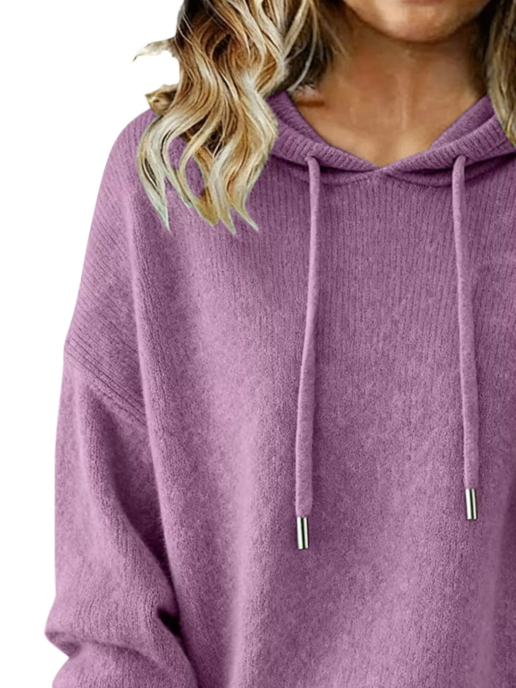 Drawstring Long Sleeve Hooded Sweater (14)