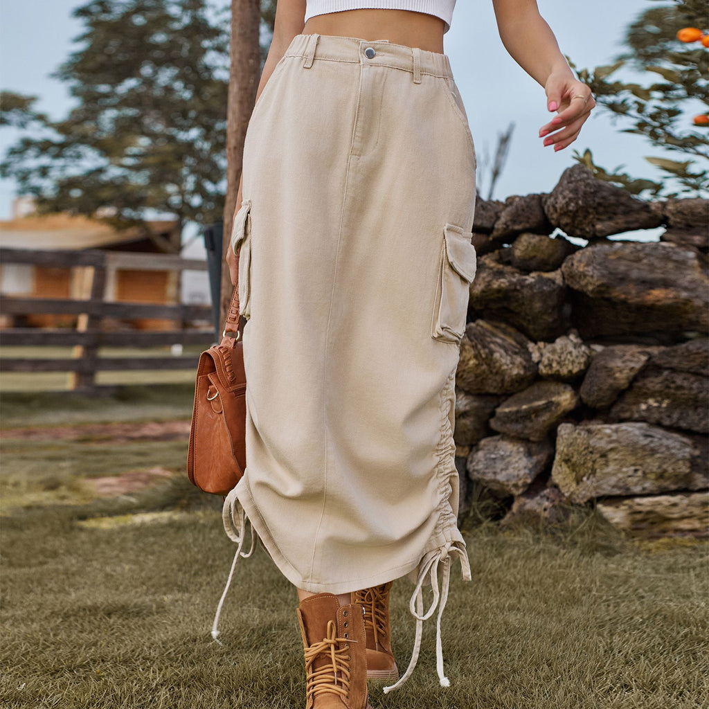 American-style Denim Casual Midi Skirt photo 13