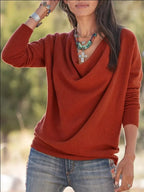 Full Size Cowl Neck Long Sleeve Top Plus (2)