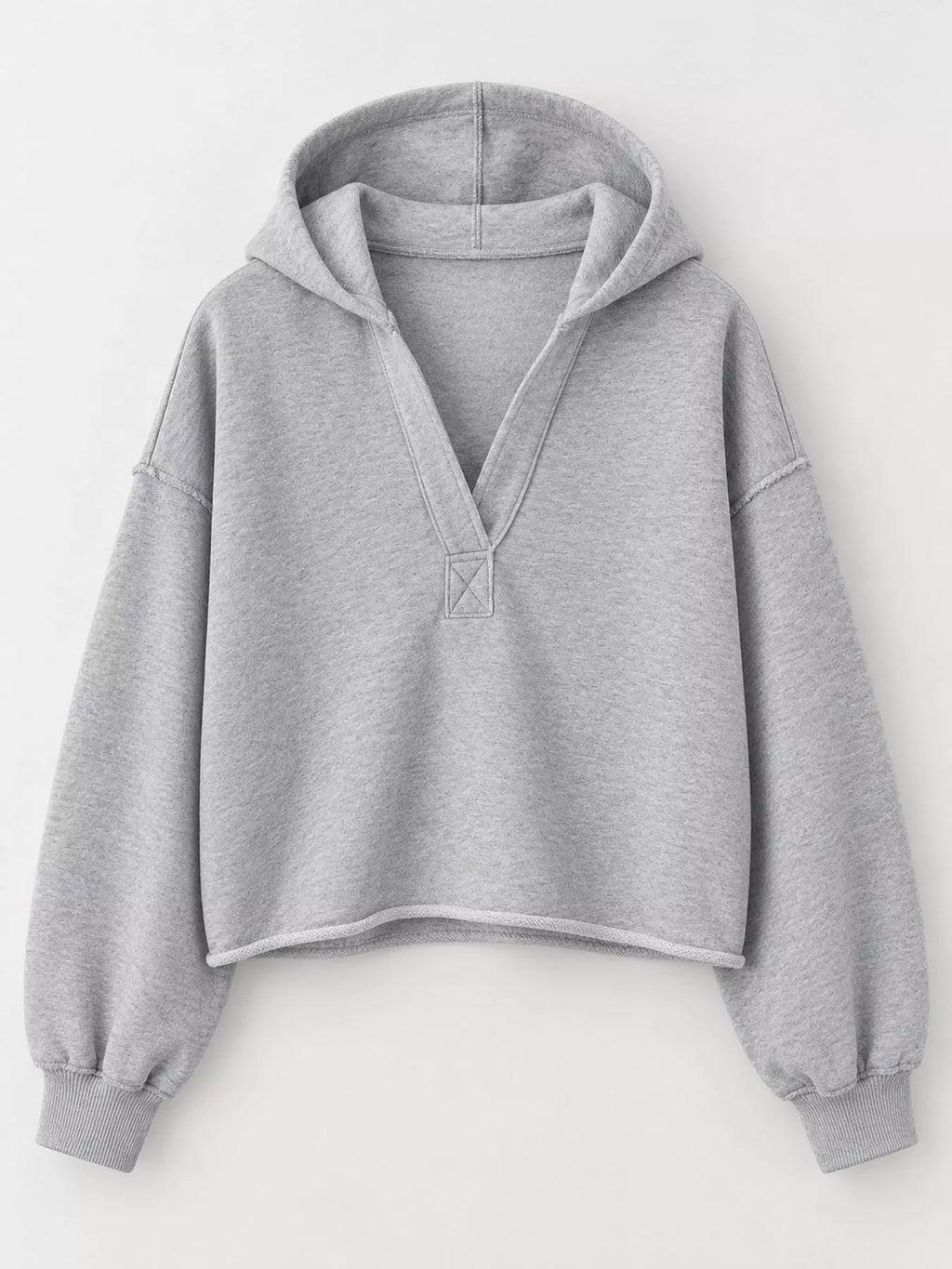 Dropped Shoulder Cropped Hoodie (14)