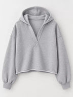 Dropped Shoulder Cropped Hoodie (14)