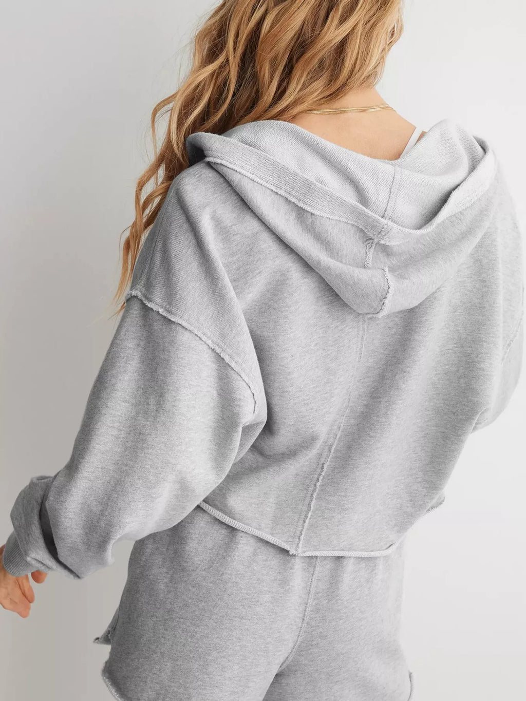 Dropped Shoulder Cropped Hoodie (12)
