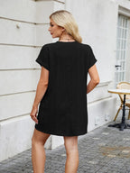 Round Neck Short Sleeve Mini Dress (20)