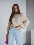 Boat Neck Drop Shoulder Sweater (12)