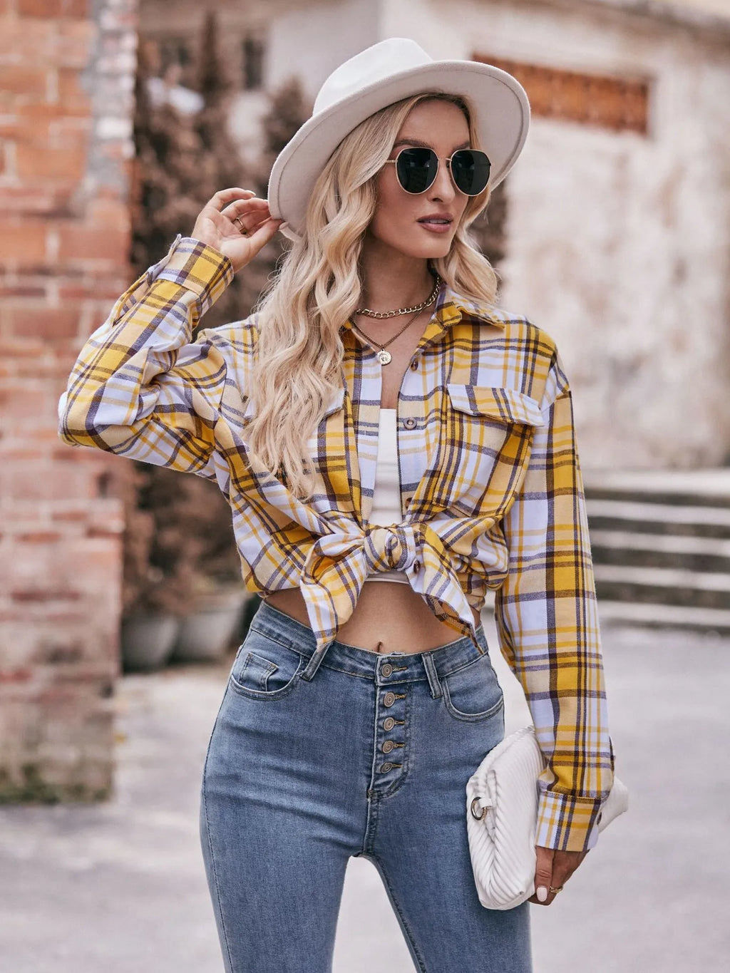 Plaid Button-down Long Sleeve Shirt (31)