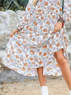 Floral Print Balloon Sleeve Midi Dress (12)