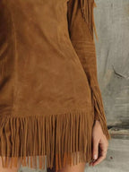 Fringed Cold Shoulder Mini Dress (2)