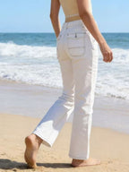 Wide Leg Contrast Stitching Jeans (4)