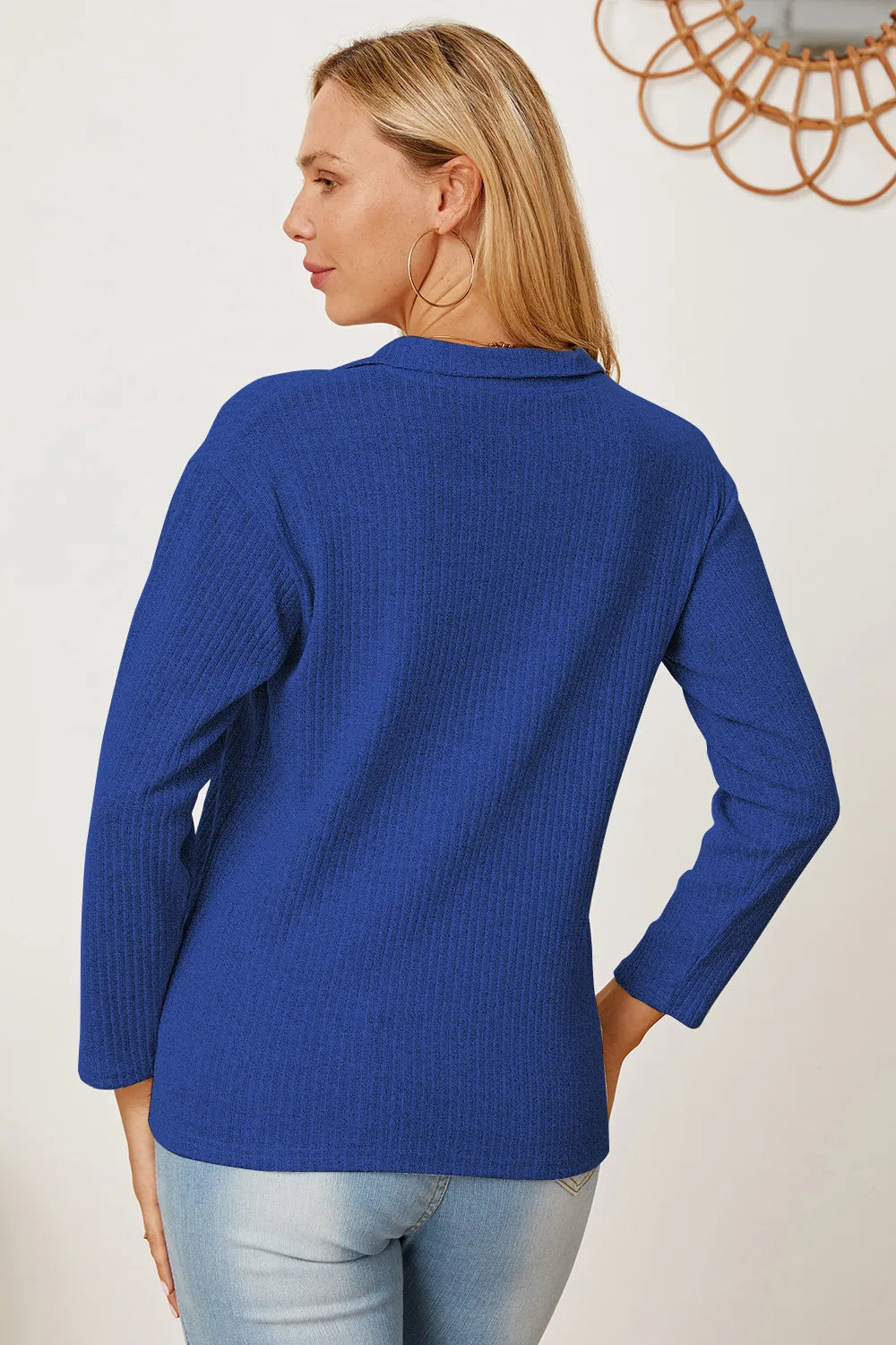Collared Neck Dropped Shoulder T-shirt (18)