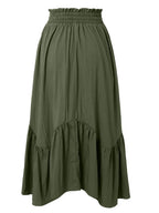 Smocked Waist Band Ruched Layered Skirt (6)