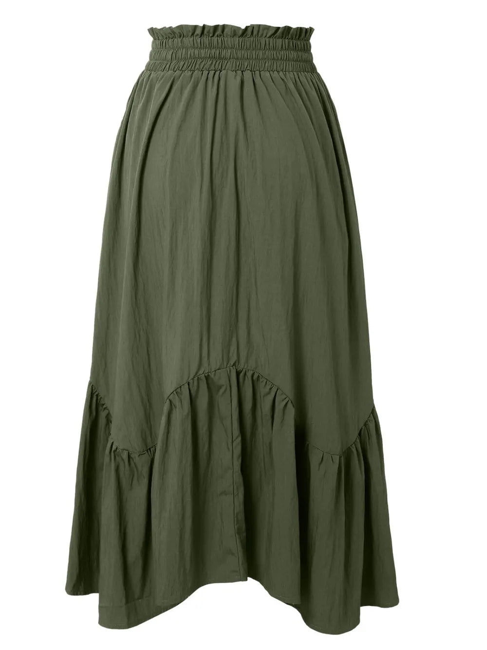 Smocked Waist Band Ruched Layered Skirt (6)