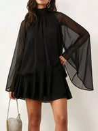 Tie Back Flare Sleeve Mini Dress