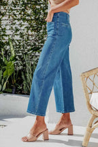 Button Fly Cropped Wide Leg Jeans (6)