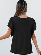 Round Neck Ruffle Sleeve Top (15)