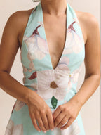 Floral Print Halter Neck Maxi Dress (6)