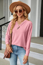 V-neck Long Sleeve T-shirt (9)