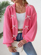 Bow-tie Open Front Knit Cardigan (4)