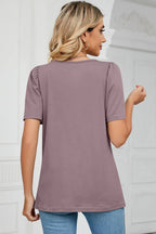 Square Neck Short Sleeve T-shirt (22)