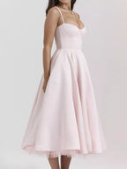 Sweetheart Neck A-line Midi Dress (13)
