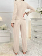 Contrast Bow Detail Top Pants Lounge Set (3)