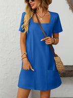 Square Neck Short Sleeve Mini Dress (9)