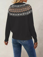 Fair Isle Pattern Crew Neck Sweater (2)