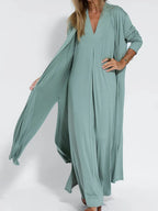 Full Size V-neck Sleeveless Maxi Dress Slit Plus (5)