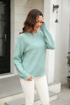 Round Neck Ribbed Long Sleeve Sweater (11)